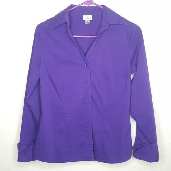 Worthington Tops - 4 S Worthington Stretch Purple Top Blouse Shirt P